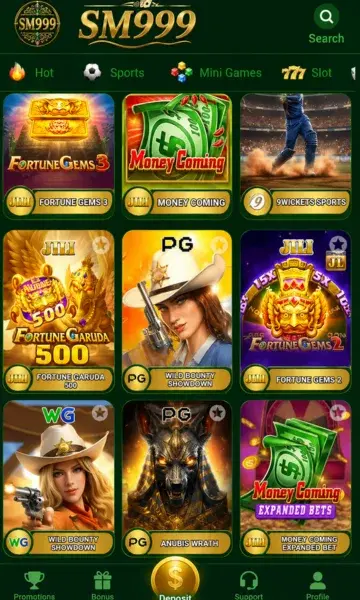 SM999 game apk home screen