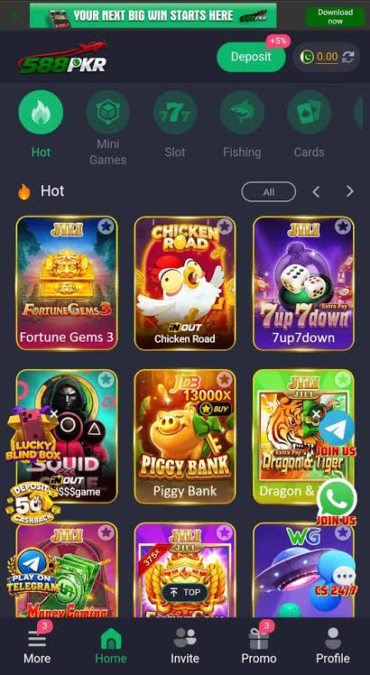 588PKR Game home screen